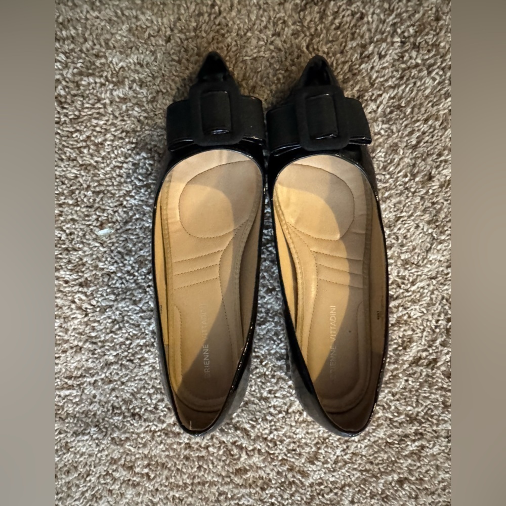 Adrienne Vittadini Glossy Black Loafers